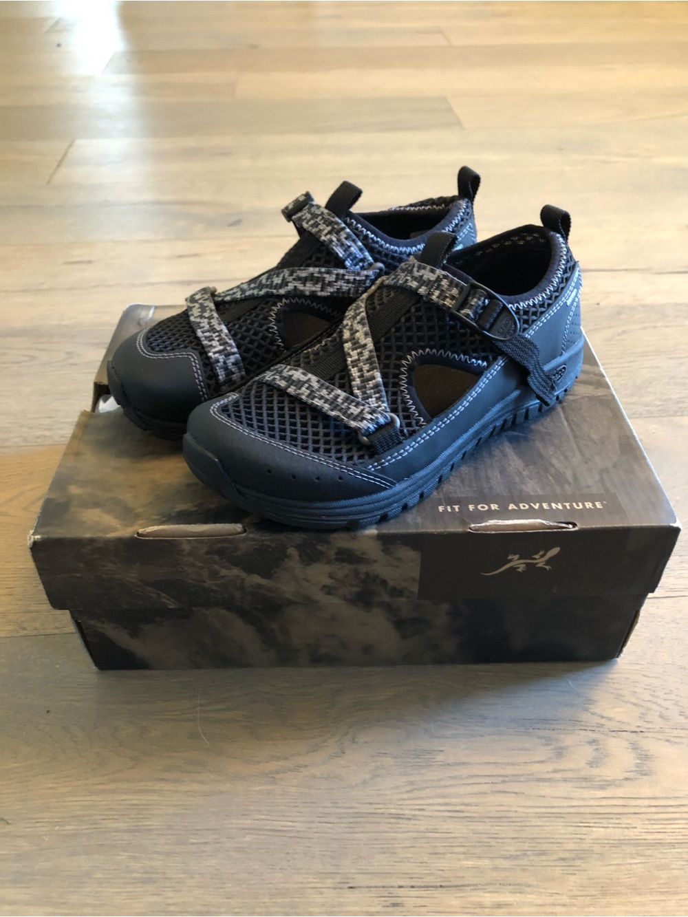 New Chaco Kids' Black Mesh Odyssey Sandals